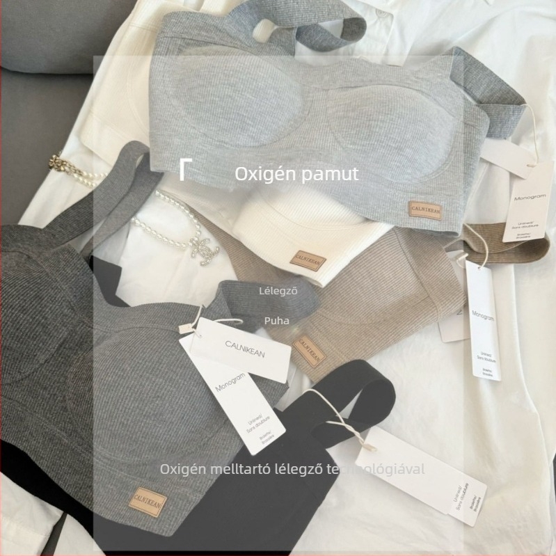 Női, vezeték nélküli integrált melltartó-vest 3D merevítés nélkül, oxigén pamutból, lágy támasz és formázás