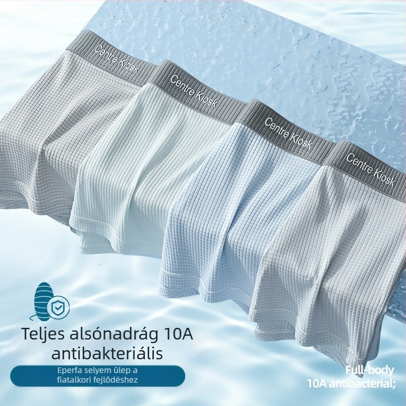 Tinédzser fiúk számára készült lélegző antibakteriális ice silk boxer alsónadrág