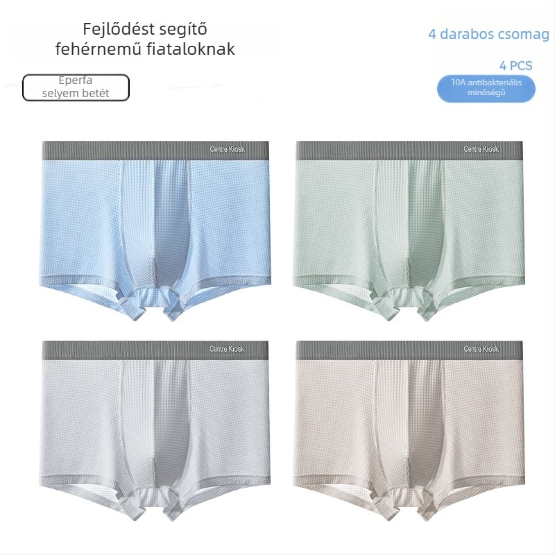 Tinédzser fiúk számára készült lélegző antibakteriális ice silk boxer alsónadrág