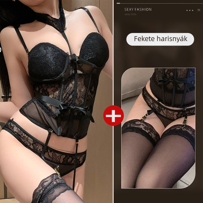 Csipkés csőtop melltartó párnával, átlátszó női top
