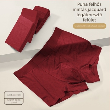 Férfi boxeralsó – Modal Jacquard, lélegző, antibakteriális, középmagas derék