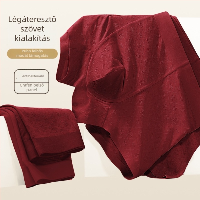 Férfi boxeralsó – Modal Jacquard, lélegző, antibakteriális, középmagas derék