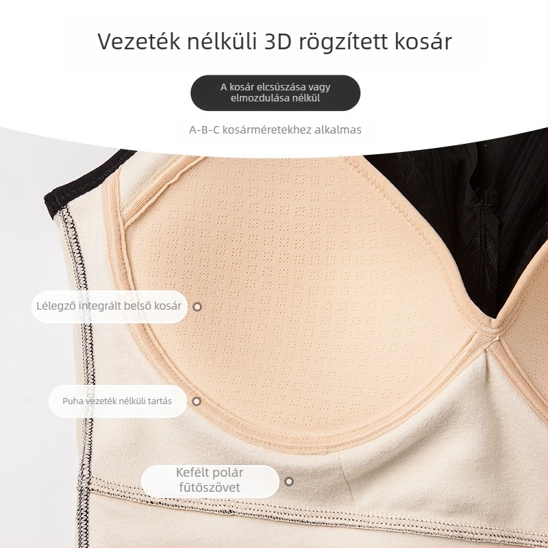Női termos mellény beépített csészékkel, fleece-béléssel, karcsú szabás, meleg alapréteg ősz-télre