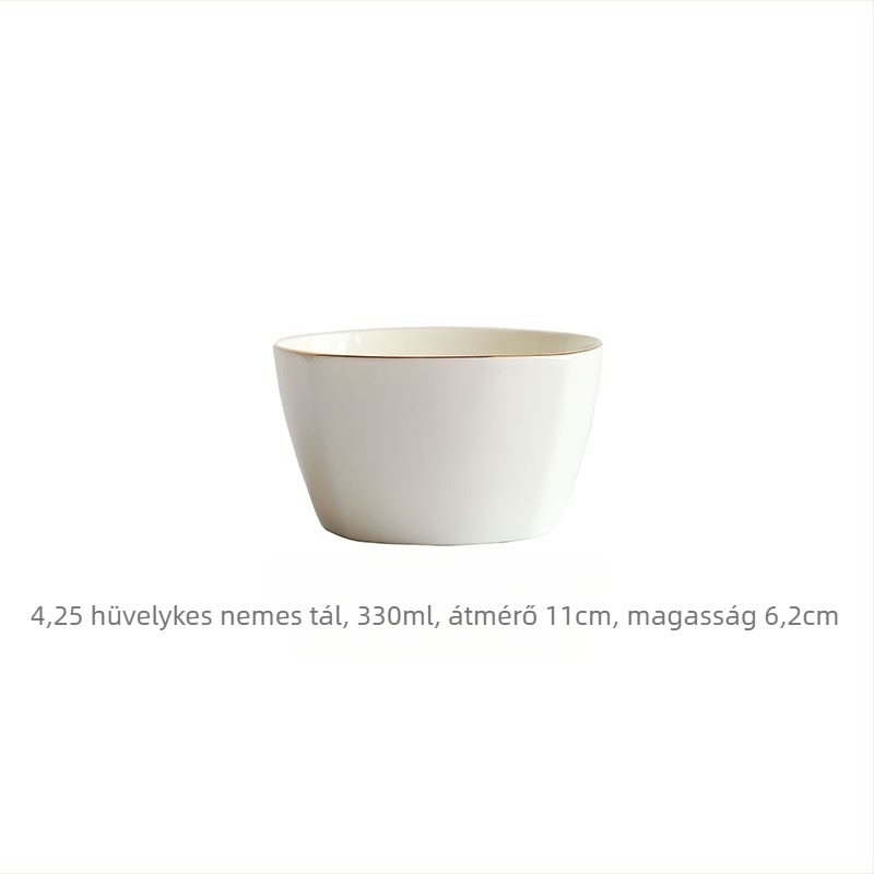 Arany keretes porcelán kör alakú lapos tányér tálaláshoz, egyszínű dizájn, mikrohullámú sütőben használható, logónyomás elérhető.