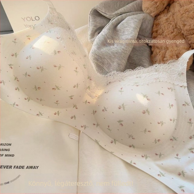 Női vezeték nélküli, seamless push-up melltartó gyengéd tartással, 3/4 kosár, nylon formázott kosarakkal, egész éves kényelem