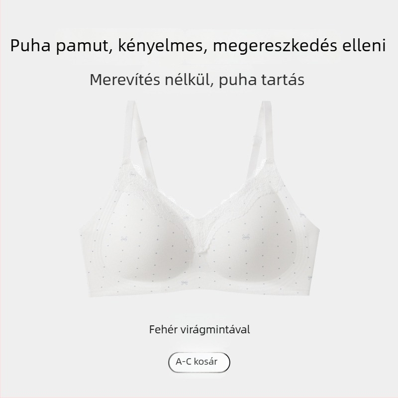 Női vezeték nélküli, seamless push-up melltartó gyengéd tartással, 3/4 kosár, nylon formázott kosarakkal, egész éves kényelem
