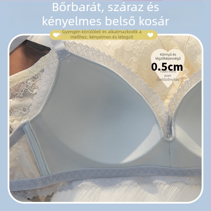 3/4 kosaras melltartó, vékony formázott kosár, rögzített pántok, hátul négy sor kapocs