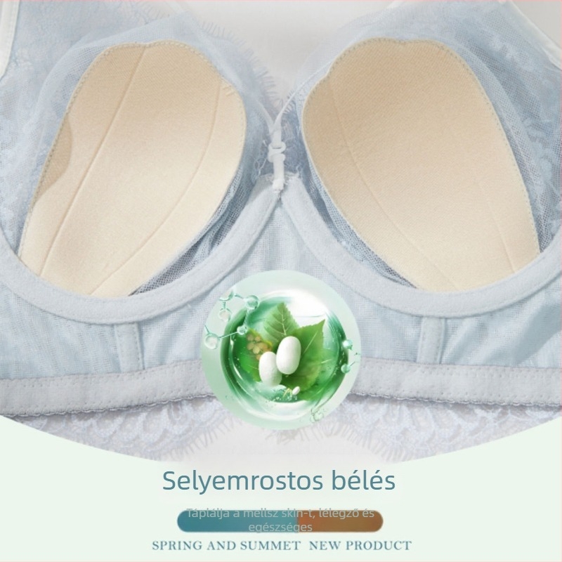 Csipkés melltartó nyúlfül alakú kosarakkal, ultra vékony formázott kosarak, lélegző bélés