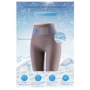 Női ultra vékony leggings, magas elasztikussággal, tejbőr hatású textúrával és hűsítő érzetű, mikro nyomás a jóga és a hasizom formálásáért