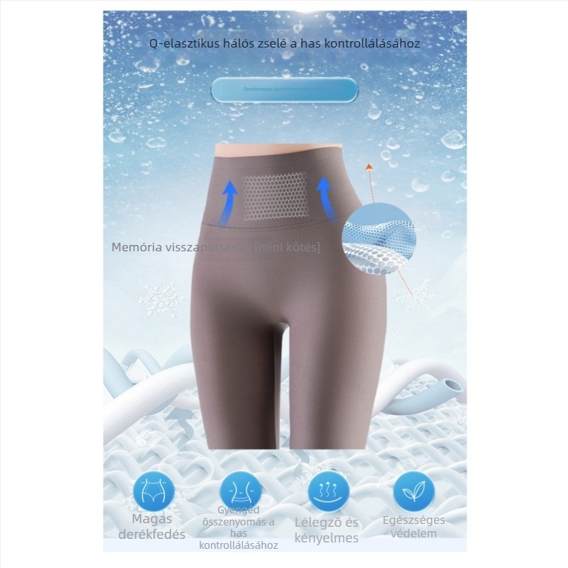 Női ultra vékony leggings, magas elasztikussággal, tejbőr hatású textúrával és hűsítő érzetű, mikro nyomás a jóga és a hasizom formálásáért