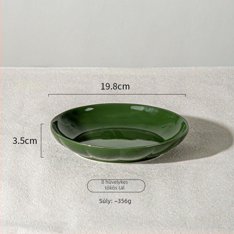 Porcelán étkészlet virágmintás — Rainforest sorozat, kerek forma, modern minimalista stílus