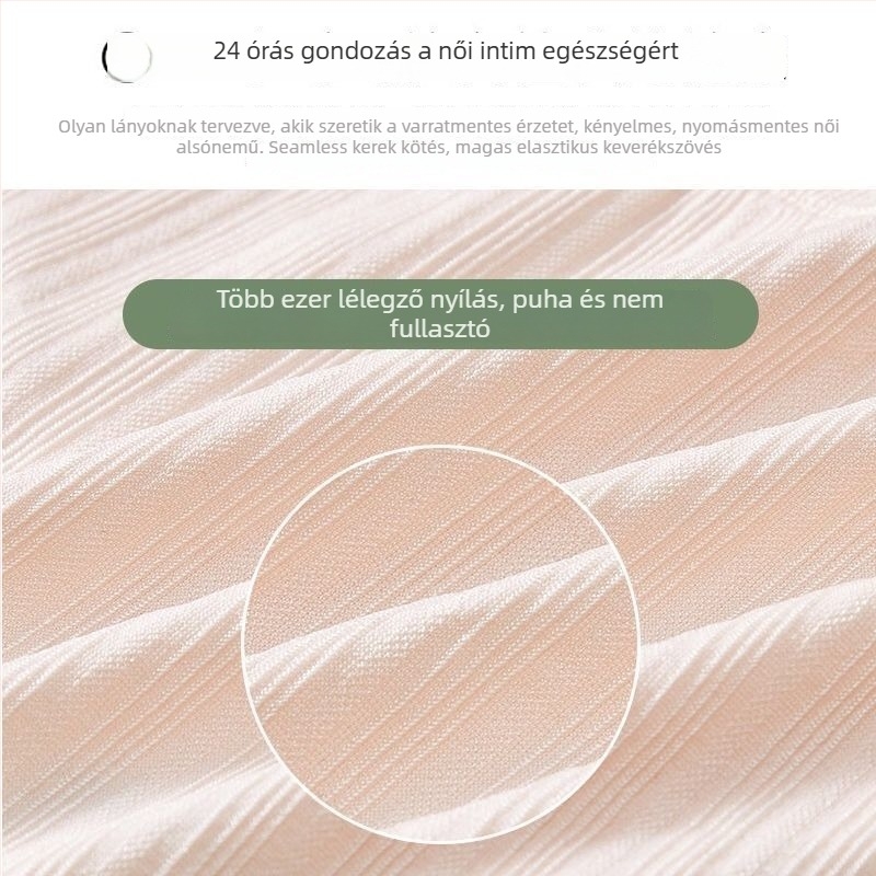 Női középmagasságú alsónemű, légáteresztő antibakteriális nylon, pamut belsővel a zóna crotch-nál, sima szövés, mintázat: egyszínű masnival