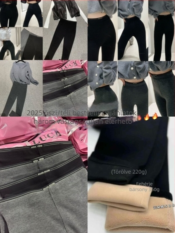Női fleece-béléses shark-stílusú leggings, 9/10 hosszúságú, karcsú illeszkedésű jóga nadrág, Miu sorozat, fekete