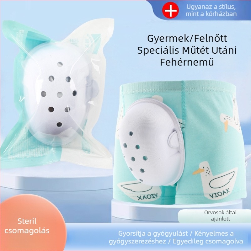 Gyerekeknek posztoperatív boxeralsó – utókezeléshez, lélegző pamut