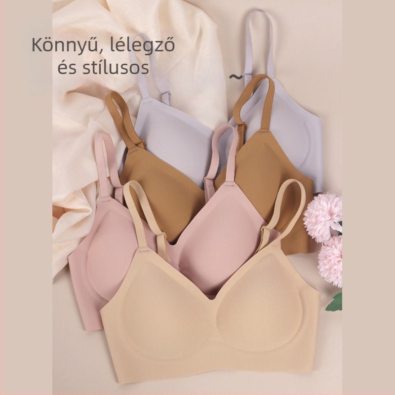 Női melltartó félfix kosarakkal, lélegző nejlon keverék, állítható oldalsó zár, vékony vállpántok, hátformázó dizájn