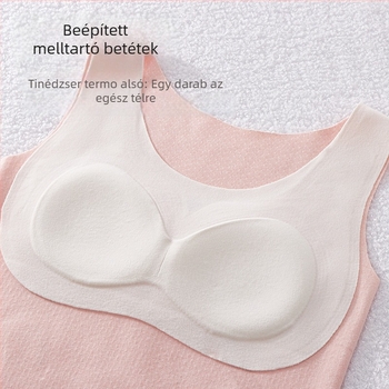 Tinédzser lányok számára készült meleg felső melltartóbetétekkel és hasvédővel, Derong bársony bélés, kétszeres rétegű melegítés