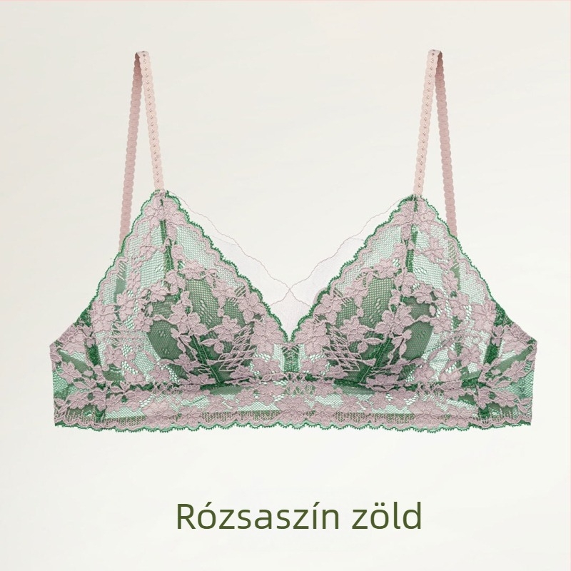 6545 Francia romantikus csipke – gyönyörű hátsó rész, háromszög kosárú melltartó, vékony fazon