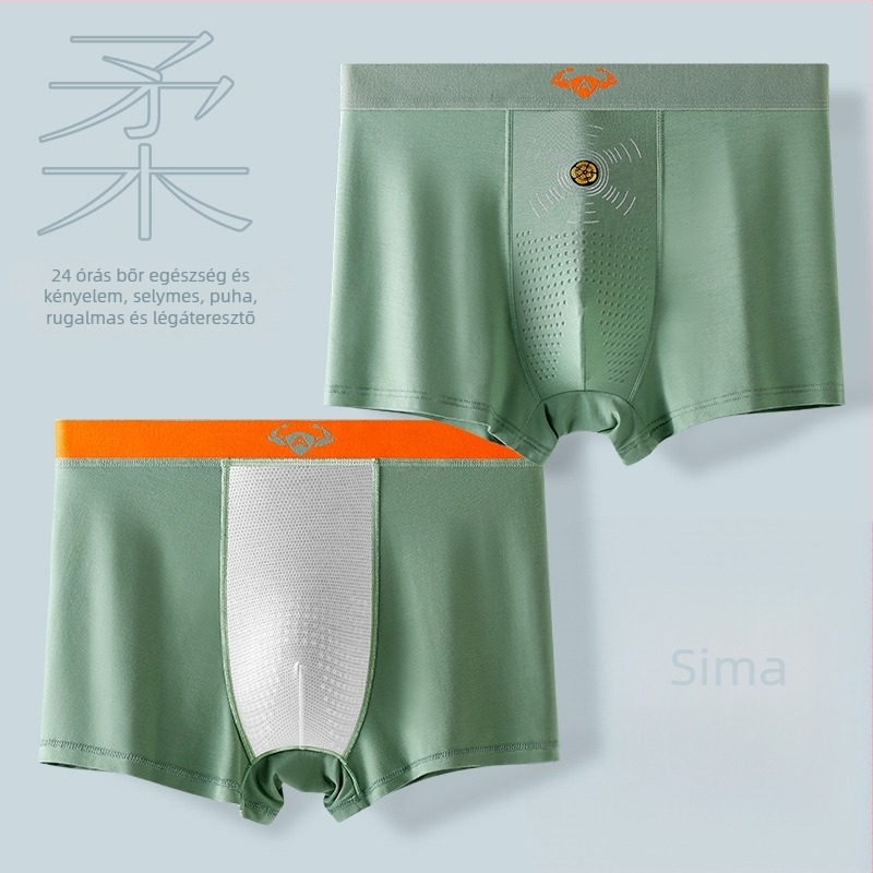 JM Zhongmai 7A mulberry selyem antibakteriális férfi alsónemű, légáteresztő, atkamentes, sport boxer briefs, ősz-tél, 9538