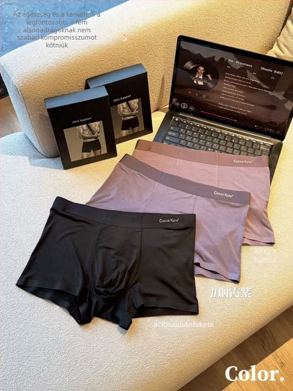 Férfi boxeralsó, seamless, középmagas derék, Modal anyag, Jacquard szövet, egyszínű minta