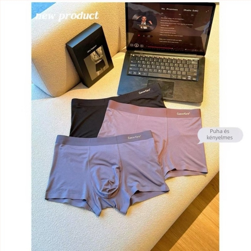 Férfi boxeralsó, seamless, középmagas derék, Modal anyag, Jacquard szövet, egyszínű minta