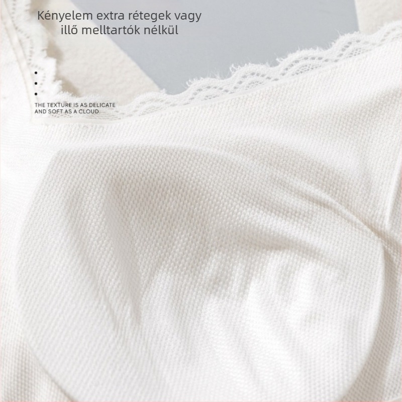 Női dantellás termosz-top beépített melltartóbetétekkel, nem szükséges külön melltartó, négyszögletes nyakú, vékony anyag