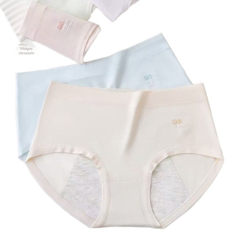 Yingkaishi 3128 Női középtáji menstruációs fehérnemű, puha pamut, plus méret, szivárgás elleni, kényelmes, bőrbarát