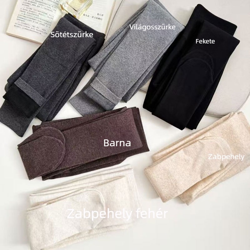 Női magas derekú fleece-béléssel ellátott téli leggings, egyszínű, meleg és vastag