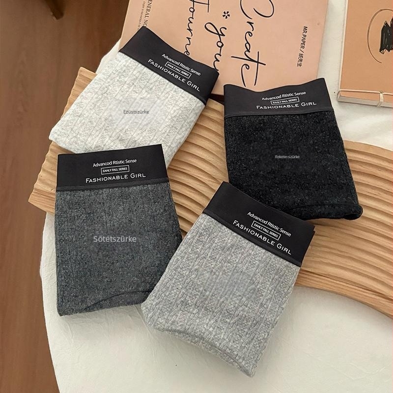 Szürke női boxer brief, 100% pamut, Mulberry selyem belső réteg, antibakteriális, hosszított ágyék, középmagas derék, plusz méret