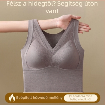 Női őszi-téli dupla oldalú bolyhos gyapjú-vest mellkas párnával