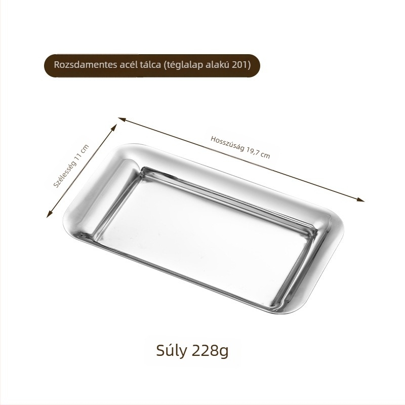 Rozsdamentes acél ételklipsz és kis tálca büfé használatra – modern, minimalist stílus, kereskedelmi és otthoni használatra, testreszabható