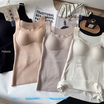 Integrált poharas meleg mellény patchwork nylonnal, fleece béléssel, V-nyakú, 50–70% nylon tartalom