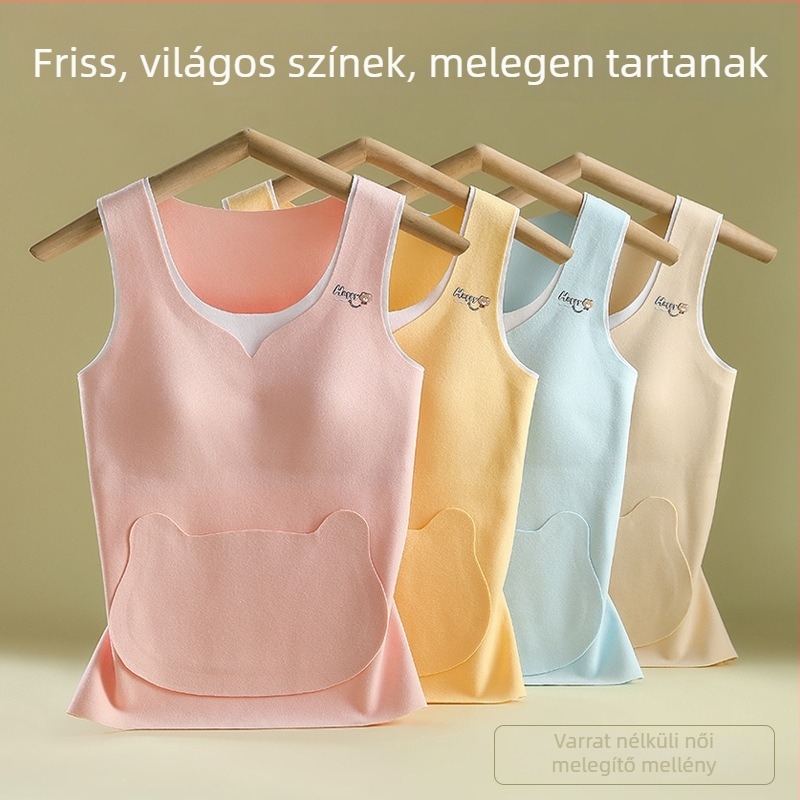 Téli fleece-párnázott mellény beépített melltartócsészékkel tinédzser lányok számára