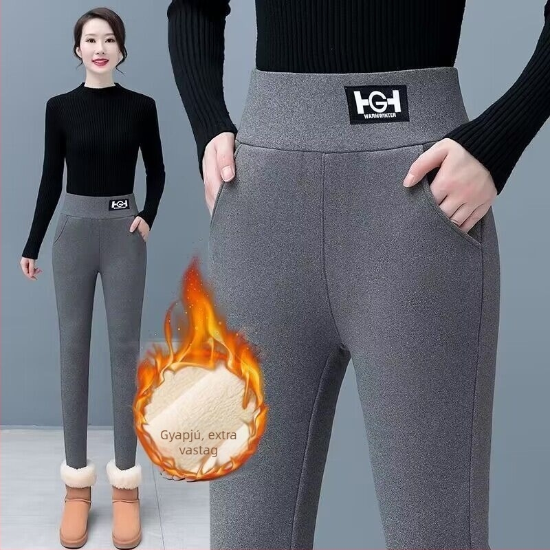 Női leggings báránygyapjú béléssel, téli vastag meleg, szűk fazon