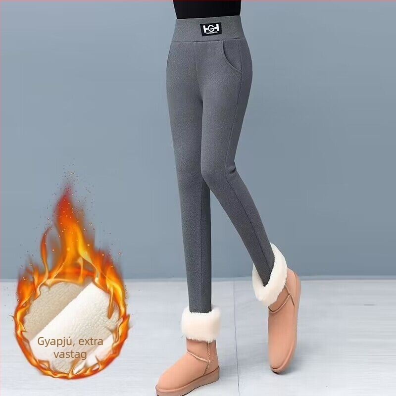 Női leggings báránygyapjú béléssel, téli vastag meleg, szűk fazon