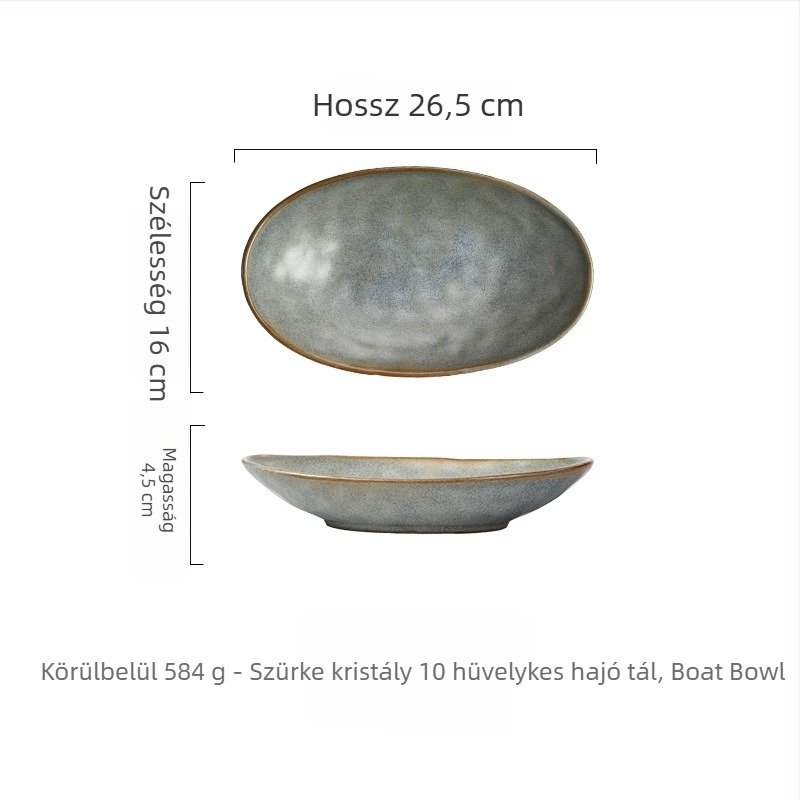 Ovális porcelán tál – szabálytalan alak, japán stílus, aláglazúros szín, logó nyomtatás és testreszabás.
