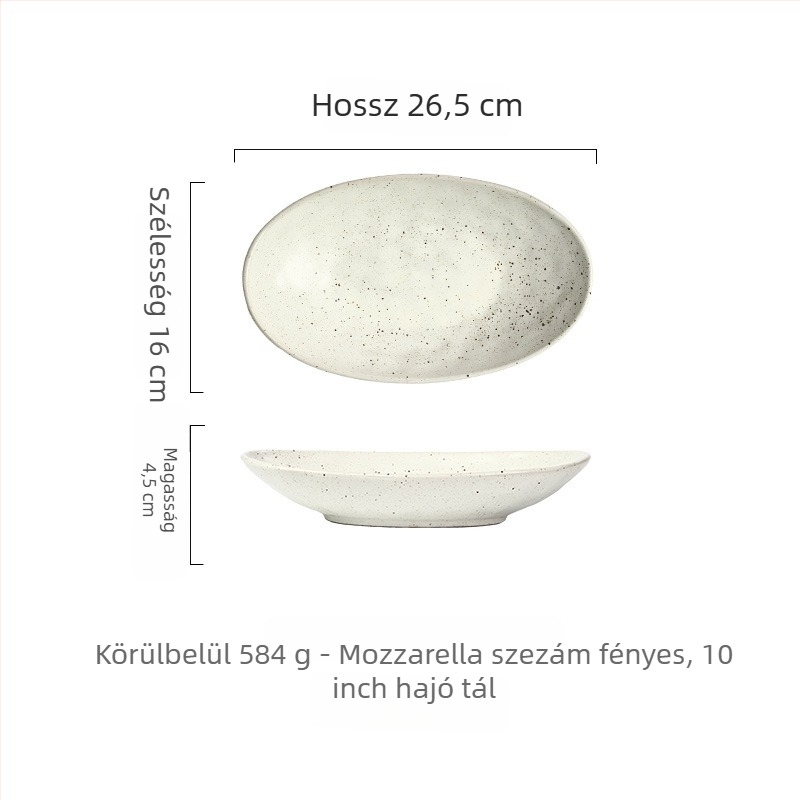 Ovális porcelán tál – szabálytalan alak, japán stílus, aláglazúros szín, logó nyomtatás és testreszabás.