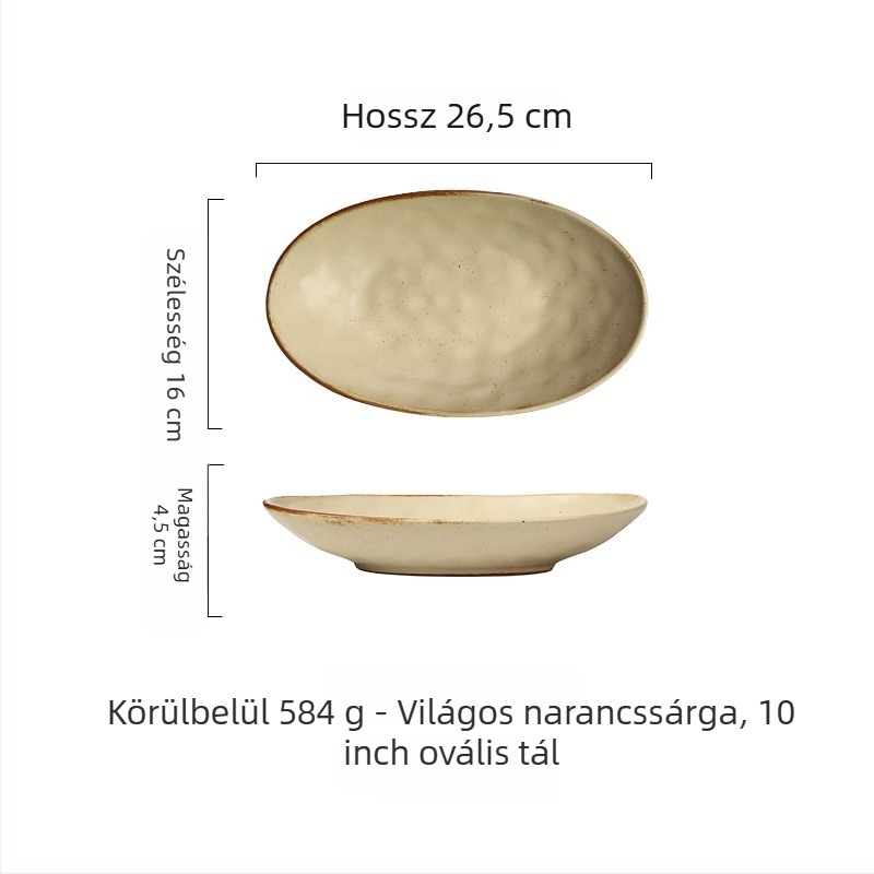 Ovális porcelán tál – szabálytalan alak, japán stílus, aláglazúros szín, logó nyomtatás és testreszabás.
