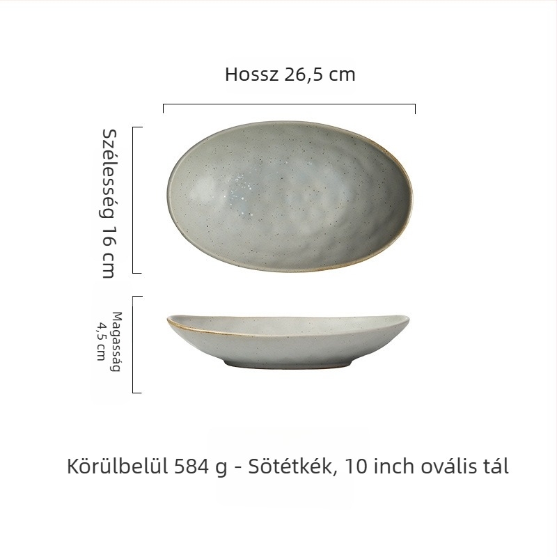 Ovális porcelán tál – szabálytalan alak, japán stílus, aláglazúros szín, logó nyomtatás és testreszabás.