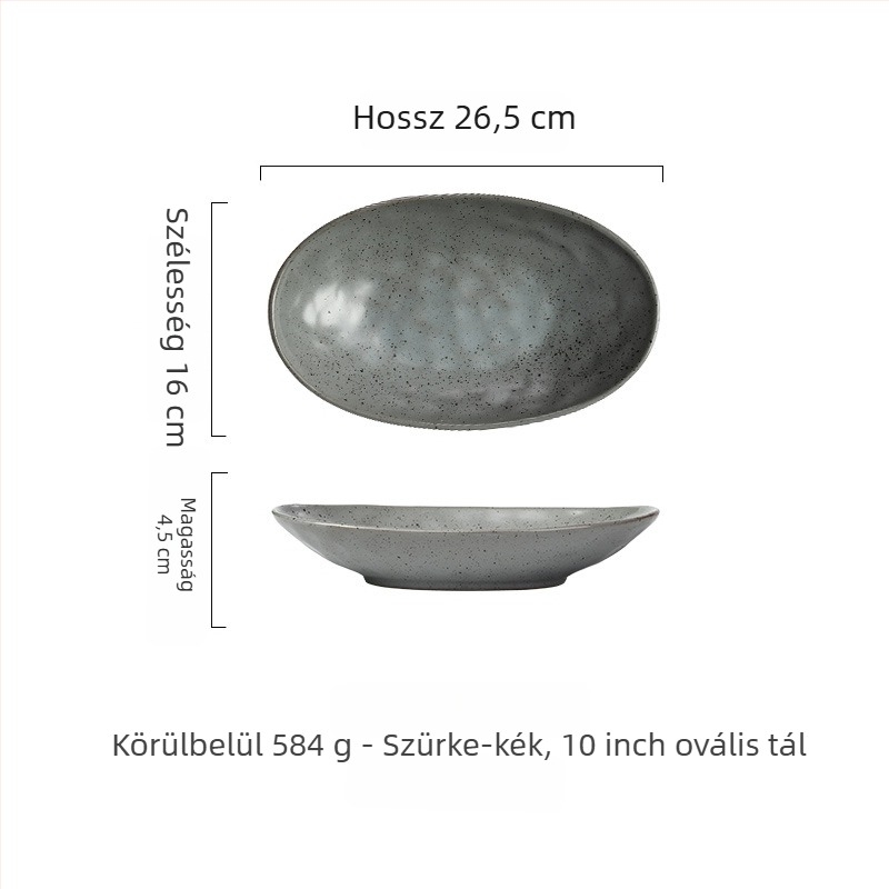 Ovális porcelán tál – szabálytalan alak, japán stílus, aláglazúros szín, logó nyomtatás és testreszabás.