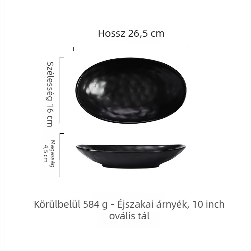 Ovális porcelán tál – szabálytalan alak, japán stílus, aláglazúros szín, logó nyomtatás és testreszabás.