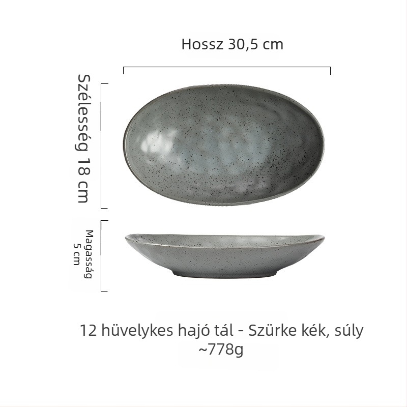Ovális porcelán tál – szabálytalan alak, japán stílus, aláglazúros szín, logó nyomtatás és testreszabás.