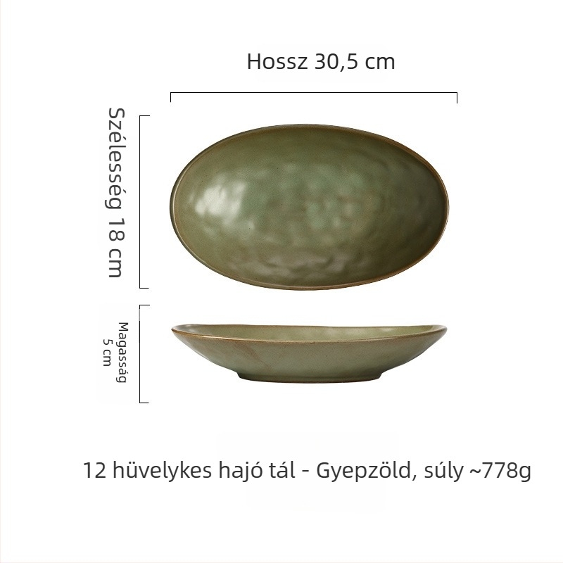 Ovális porcelán tál – szabálytalan alak, japán stílus, aláglazúros szín, logó nyomtatás és testreszabás.