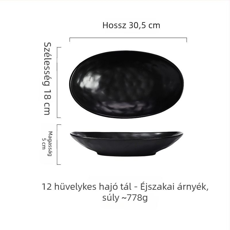 Ovális porcelán tál – szabálytalan alak, japán stílus, aláglazúros szín, logó nyomtatás és testreszabás.