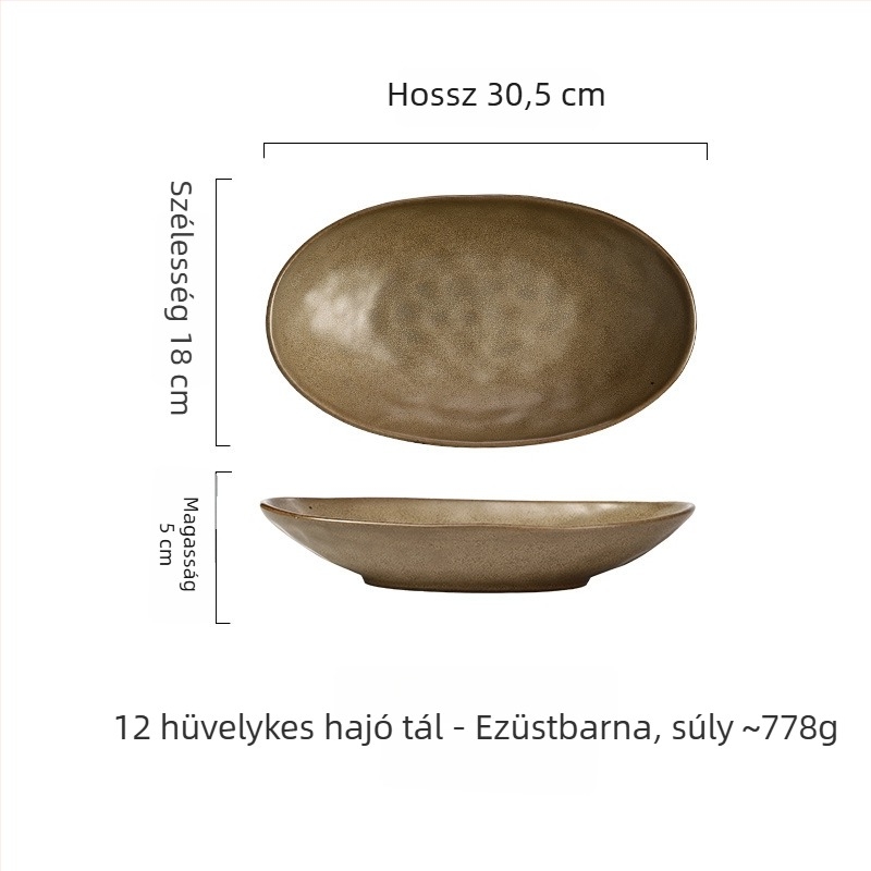 Ovális porcelán tál – szabálytalan alak, japán stílus, aláglazúros szín, logó nyomtatás és testreszabás.