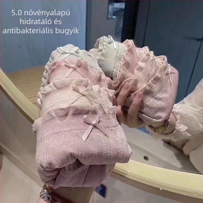 Női seamless középmagas derekú nylon alsónemű, lélegző pamut béléssel