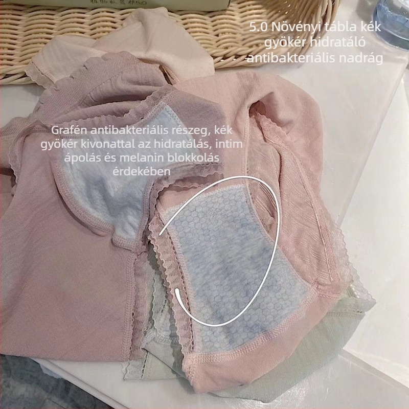 Női seamless középmagas derekú nylon alsónemű, lélegző pamut béléssel