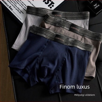Férfiaknak készült 100% pamutból, lélegző, antibakteriális, 7A, nagy méretű sportos boxer briefs