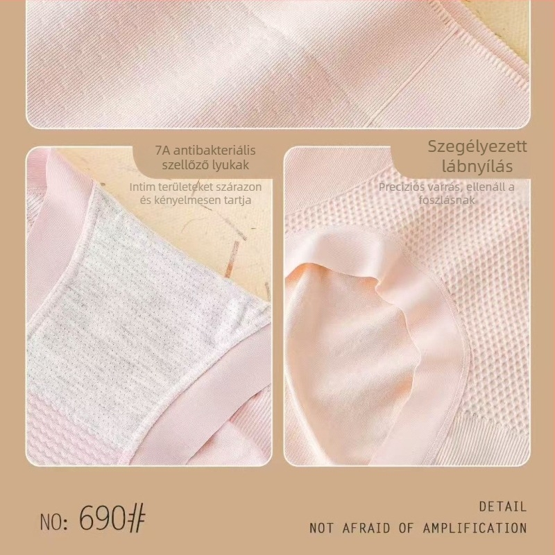 Xianxianchumi 690 Női magas derekú nylon alsónemű, varratmentes, haskontroll és popsiemelés, nedvességelvezető, plusz méret