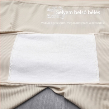 Plusz méretű női hosszú bordázott biztonsági rövidnadrág fehérnemű, 3-in-1 anti-expozíció és dörzsölés elleni védelem, magas derék, 3/4 hossz