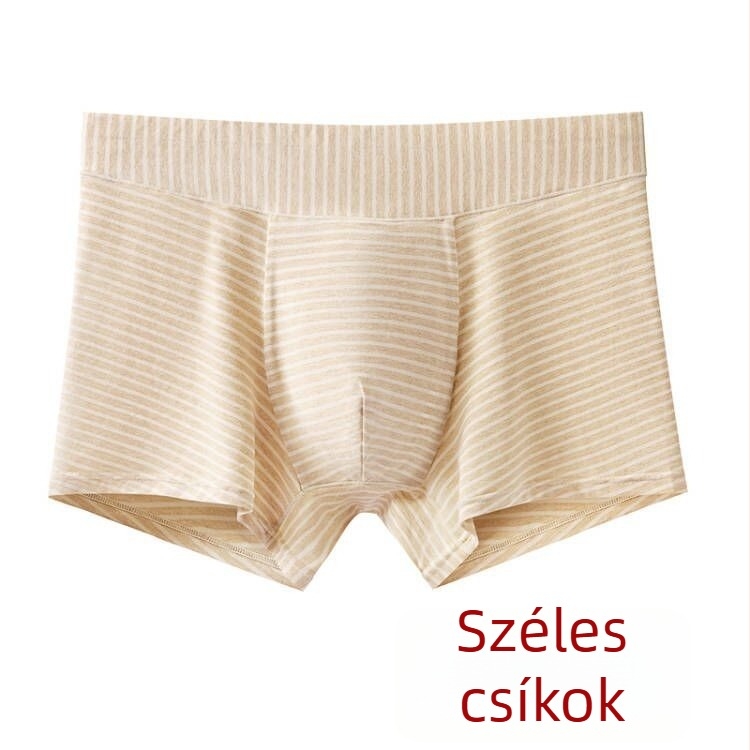 Varrat nélküli férfi kendervászon boxeralsó – lélegző, antibakteriális, gyorsan száradó, középmagas derekú